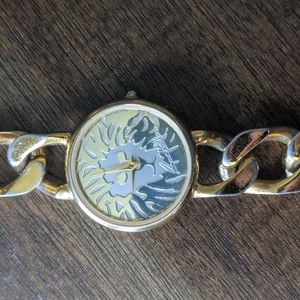 Anne Klein gold and silver watch with gold and silver metal band